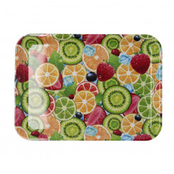 Breakfast tray Quid Habitat Multicolor Plastic 36 x 26 x 2 cm With handles Fruits