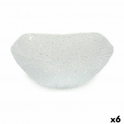 Bowl Glamor Transparent Glass 24.5 x 8.5 x 24.5 cm Square (6 Units)