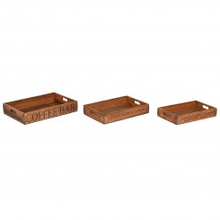 Set of trays Home ESPRIT Natural Spruce 56 x 38 x 10 cm (3 Pieces, parts)