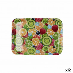 Breakfast tray Quid Habitat Multicolor Plastic 28 x 20 x 1.5 cm With handles Fruits (12 Units)