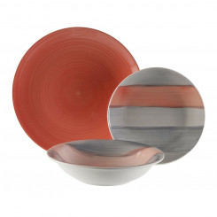 Dish Set Versa Leanne Pink Ceramics 26.5 x 26.5 cm 18 Pieces, parts