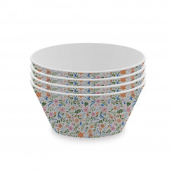 Set of bowls Versa Polyethylene RPET Kwiaty 4 Pieces, parts