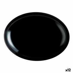 Тарелка плоская Luminarc Friends Time Black Glass 30 x 26 см Мясо (12 шт.)