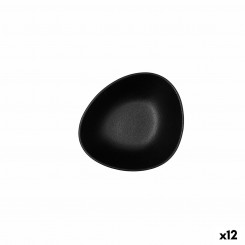 Bowl Bidasoa Fosil Black Ceramic oval 14 x 12.4 x 4.8 cm (12 Units)