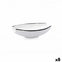 Bowl Ariane Vital Filo White Black Ceramic 19 x 13.5 cm (8 Units)