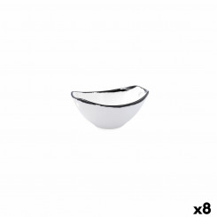 Bowl Ariane Vital Filo White Black Ceramic 11.6 cm (8 Units)