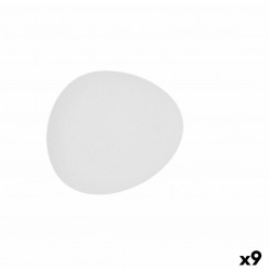 Flat plate Bidasoa Fosil White Ceramic oval 22.8 x 20.1 x 2.2 cm (9 Units)