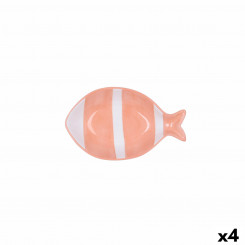 Миска Quid Kaleido Кораллово-красная керамическая рыбка 14 x 9 x 3 см (4 шт.)