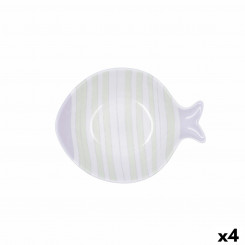Bowl Quid Kaleido Bicolor Ceramic Fish 15 x 13 x 4 cm (4 Units)