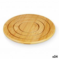 Table mat Natural Bamboo 19 x 1 x 19 cm (24 Units) Round