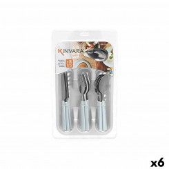 Cutlery Set White Silver Stainless steel Plastic (6 Units)