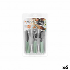 Cutlery Set Green Silver Stainless steel Plastic (6 Units)
