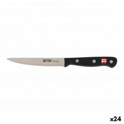 Vegetable Peeling Knife Quttin Black Silver 12 cm (24 Units)