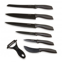 Knife Set Cecotec Titanium Black 7 Pieces, parts