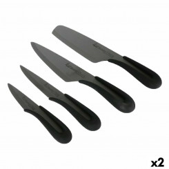 Knife Set Santa Clara Ceramic 4 Pieces, parts Black 17 cm 17 (2 Units)