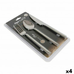 Cutlery Percutti Europa Stainless Steel Silver Table 3 Pieces, Parts (4 Units)