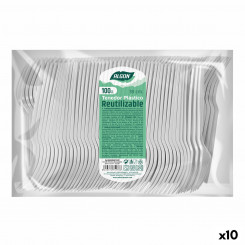 Set of forks Algon Recyclable White 10 Units 18 cm