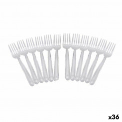 Set of reusable forks Algon Transparent Plastic 36 Units