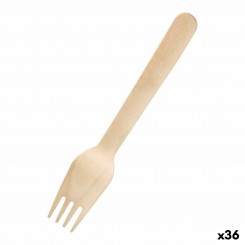 Disposable cutlery Wood 36 Units 16 x 2.8 x 1.8 cm