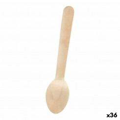 Disposable cutlery Wood 36 Units 16 x 3.3 x 1.7 cm