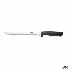 serrano ham knife Quttin Black Black Silver 22 cm (36 Units)