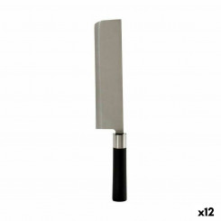 Large Kitchen Knife 5.6 x 2.5 x 33 cm Silver Black Stainless Steel Plastic (12 Units)