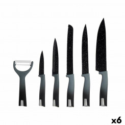 Set of knives Black Stainless steel polypropylene (6 Units) 6 Pieces, parts