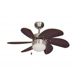 With light Ceiling fan EDM Aral Wengue Wengue A 50 W