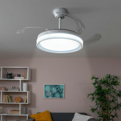 Потолочный вентилятор со светодиодной подсветкой и 4 выдвижными лопастями Blalefan InnovaGoods White 72 Вт