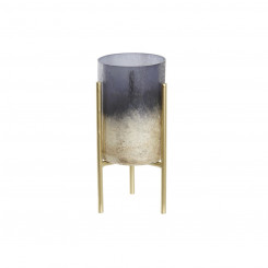 Candleholder DKD Home Decor 10 x 10 x 23 cm Crystal Golden Metal Bicoloured