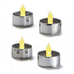 LED Candle (4 Pieces) Silver