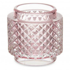 Candleholder Pink Glass (9 x 8,8 x 9 cm)