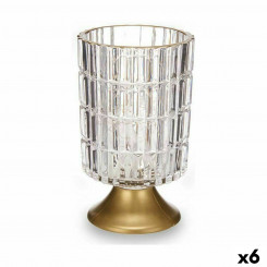 LED-latern läbipaistev kuldne klaas 10,7 x 18 x 10,7 cm (6 ühikut)