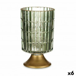 LED-latern roheline kuldne klaas 10,7 x 18 x 10,7 cm (6 ühikut)