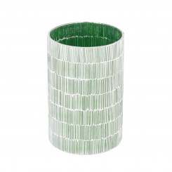Candleholder Green Crystal Cement 13 x 13 x 20 cm
