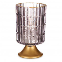 LED-latern metallist hall kuldne klaas (10,7 x 18 x 10,7 cm)