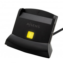 DNI/SIP kaardilugeja Aisens Dni Card Reader with SIM Card Reader, SD, Micro SD, MMC, RS-MMC, MMC Micro, USB-C, Black