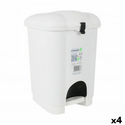 trash can with pedal Tontarelli Carolina 6 L White 20 x 22.5 x 29.7 cm (4 Units)