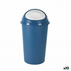 Trash can Tontarelli Big hoop Blue White 50 L (10 Units)