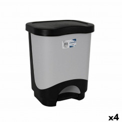 trash can with pedal Tontarelli Idea 24 L Black Gray 35 x 29 x 44.5 cm (4 Units)