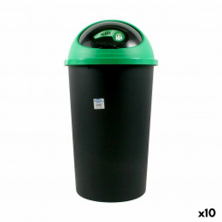 Trash can Tontarelli Big hoop Black Green 50 L 39 x 39 x 72 cm (10 Units)