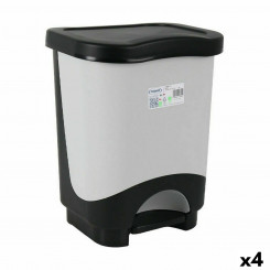 Контейнер для мусора с педалью Tontarelli Idea 18 л Черный Серый 31,6 x 27,6 x 41 см (4 шт.)