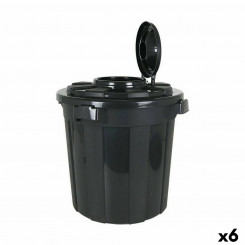Trash can Dem Hop 50 L Black 49.5 x 49.5 x 50 cm (6 Units)