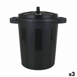 Trash can Dem 50 L Black 55 x 41 x 54 cm (3 Units)