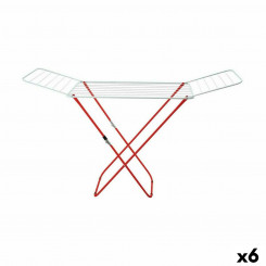 Folding Clothes Drying Rack Supernet White Red 127 x 50 x 2 cm (6 Units)