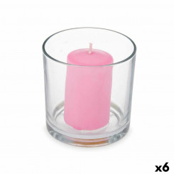 Scented candle 10 x 10 x 10 cm (6 Units) Glass Orchid