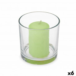 Scented candle 10 x 10 x 10 cm (6 Units) Glass Jasmine