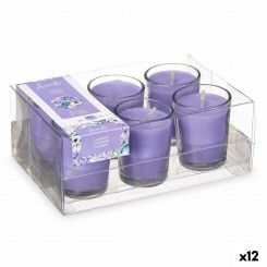 Scented candles Set 16 x 6.5 x 11 cm (12 Units) Glass Lavender