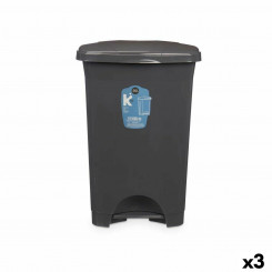 мусорное ведро с педалью Антрацитовый серый Пластиковая масса 50 л (3 шт.)