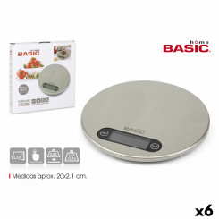Kitchen scale Basic Home Silver 20 x 2.1 cm (6 Units)